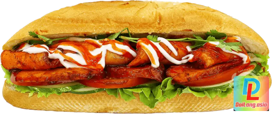 Bánh Mì Heo Quay Hấp Dẫn PNG - Attractive Roasted Pork Bread
