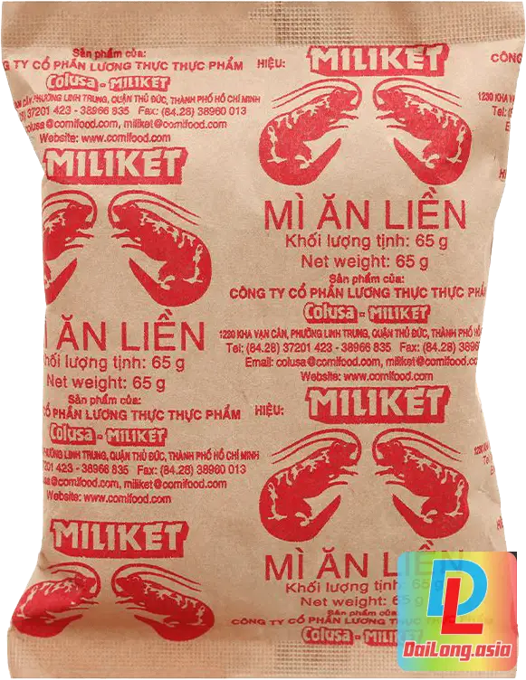 Gói Mì Tôm Miliket PNG - Mì Gói - Mì Tôm - Mì Giấy Gói
