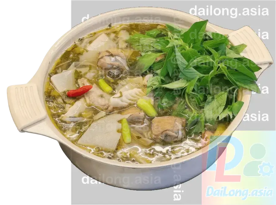Lẩu Gà Lá Giang 02 PNG - Chicken Hotpot with Sour-Soup Creeper