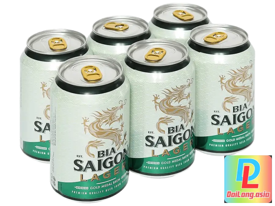Lốc 6 Lon Bia Sài Gòn Xanh - Six Bottle Sai Gon Beer Green PNG