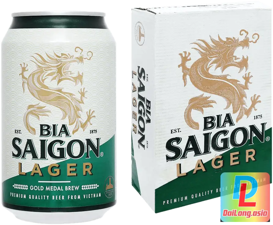 Lon Bia Sài Gòn Xanh vs 01 Két Bia Sài Gòn Xanh PNG - Green Saigon Beer Can vs 01 Green Saigon Beer Can