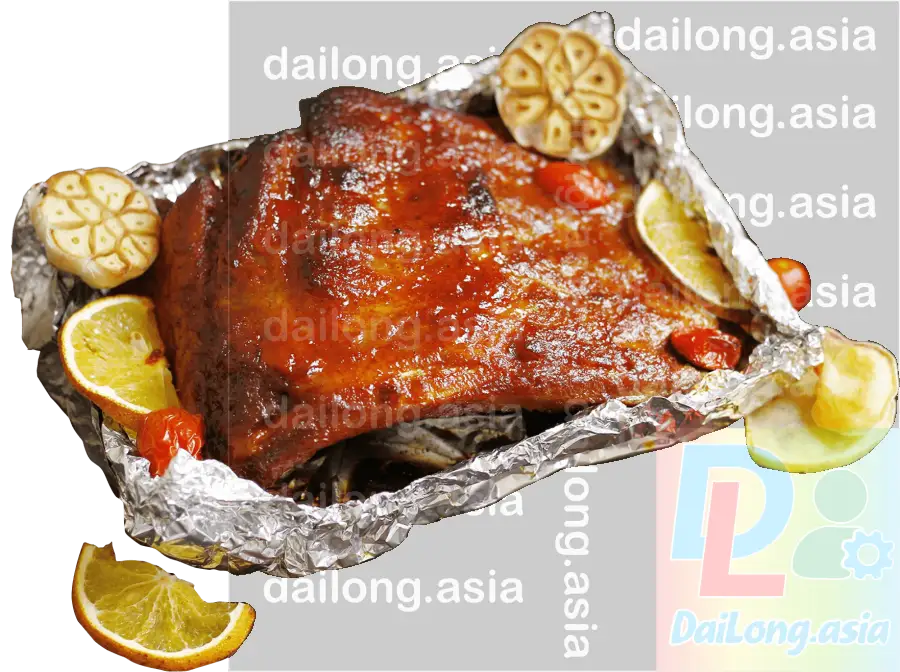 Món Sườn Nướng Vàng Giòn Rụm PNG - Crispy Golden Roasted Ribs
