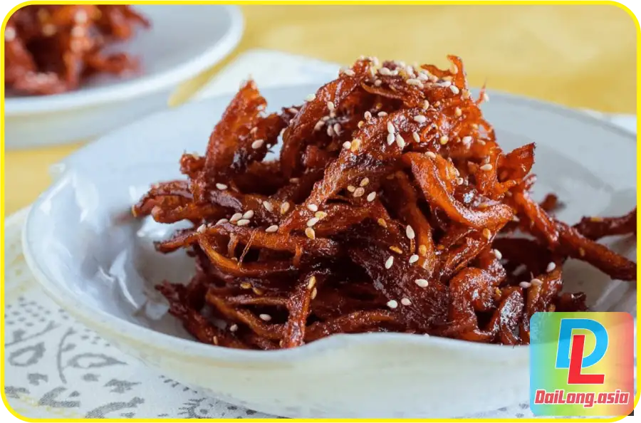 Mực khô xào bơ tỏi - mực khô - ảnh đã bo góc - bơ tỏi xào