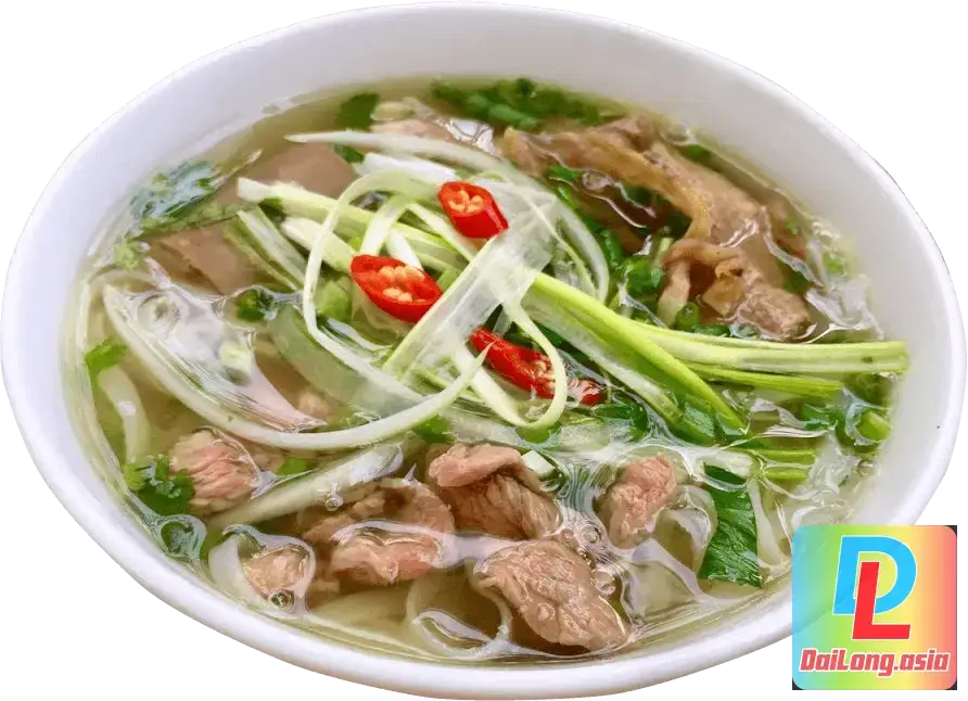Tô Phở Bò Tái Đầy Ắp PNG - Full Bowl of Rare Beef Pho