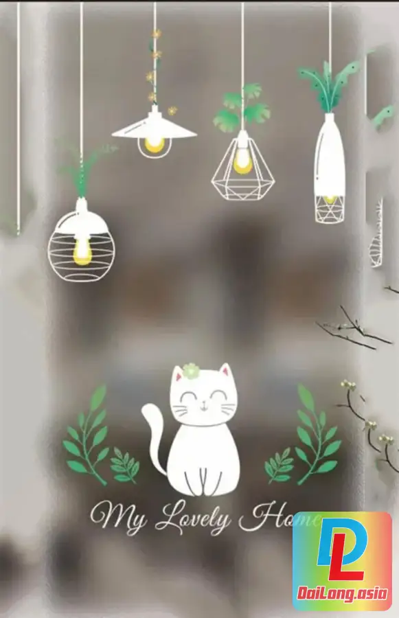 Tranh Hình Con Mèo Để Dán Kính Trang Trí - My Lovely Home