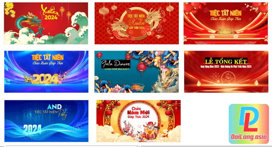 Trọn Bộ Tất Niên - End Of Year Background - Backdrop Vector 01